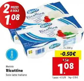 Lidl Ricottine 2x200g offerta