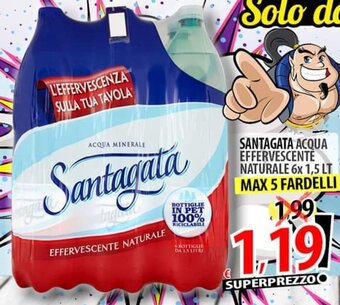 Il Genio Supermercato Santagata Acqua Effervescente Naturale 6x 1,5 lt offerta
