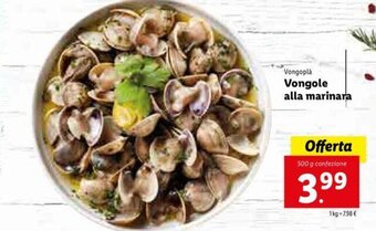 Lidl Vongole alla marinara 500g offerta