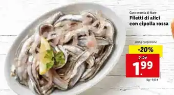 Lidl Filetti di alici con cipolla rossa 200g offerta