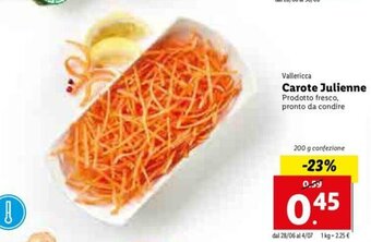 Lidl Carote Julienne 200g offerta