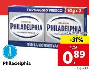 Lidl Philadelphia 2x62 g offerta