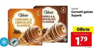 Lidl Cornetti gelato Superb 440ml offerta