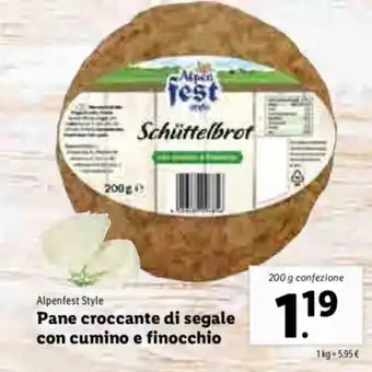 Lidl Pane croccante di segale con cumino e finocchio 200g offerta