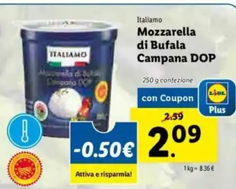 Lidl Mozzarella di Bufala Campana DOP 250g offerta