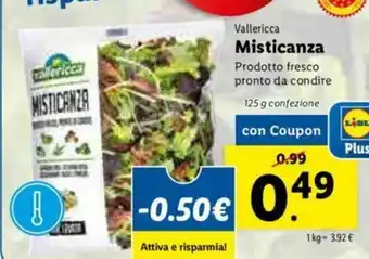 Lidl Misticanza 125g offerta