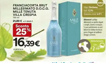 Coop Tenuta Villa Crespia Franciacorta Brut Millesimato Docg Millè offerta