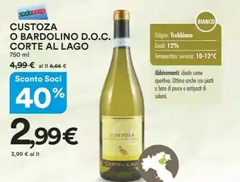 Coop Custoza O Bardolino Doc Corte Al Lago offerta