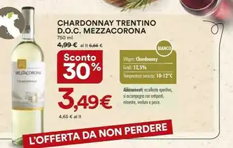 Coop Mezzacorona Chardonnay Trentino Doc offerta