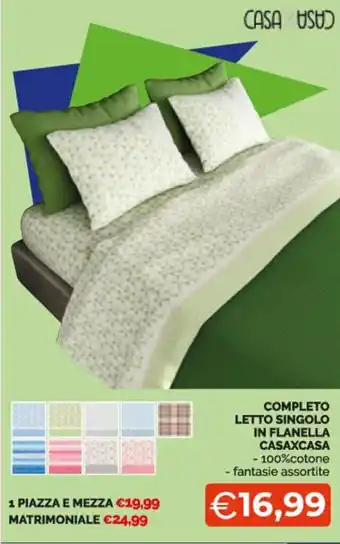 Mercatò Extra Completo Letto Singolo in Flanella Casaxcasa offerta