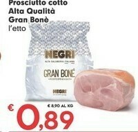 Negri Prosciutto Cotto Alta Qualita Gran Bone