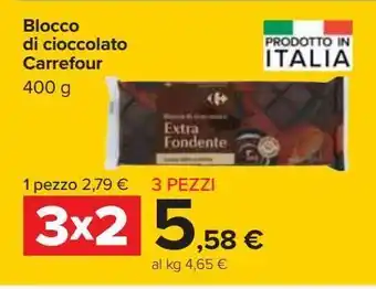 Carrefour Iper Blocco di cioccolato carrefour 400g offerta