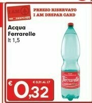 Despar Ferrarelle Acqua Minerale Effervescente Naturale 1500 G(ml) offerta