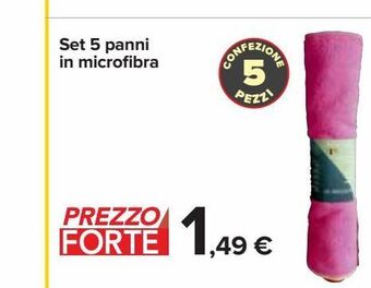 Carrefour Iper Set 5 panni in microfibra offerta