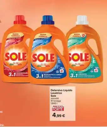 Carrefour Iper Detersivo liquido lavatrice sole assortiti 41 lavaggi 1.845 l offerta