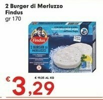 Despar Findus 2 Burger Di Merluzzo Con Prezzemolo E Limone 170 G(ml) offerta