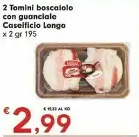 Despar Caseificio Longo 2 Tomini Boscaiolo Con Guanciale offerta