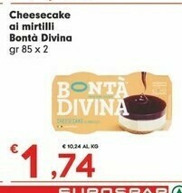 Despar Bontà divina Cheesecake Mirtilli 170 G(ml) offerta