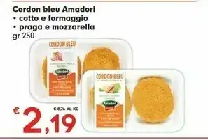 Despar Amadori Cordon Bleu Con Prosciutto Di Praga & Mozzarella 250 G(ml) offerta
