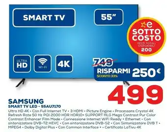 Euronics Samsung Smart TV LED 55AU7170 offerta