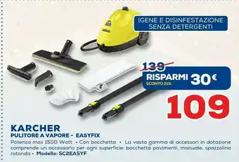 Euronics Kärcher Karcher Pulitore A Vapore Easyfix SC2EASYF offerta