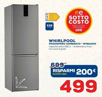 Euronics Whirlpool W7 821O OX Frigorifero Con Congelatore Libera Installazione 343 L E Acciaio Inossidabile offerta