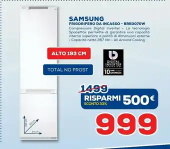 Euronics Samsung Frigoriferi Da Incasso BRB3070W offerta