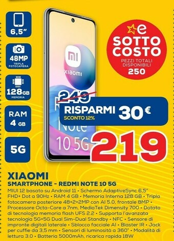 Euronics Xiaomi Smartphone - Redmi Note 10 5G offerta