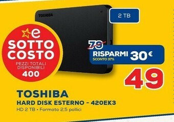 Euronics Toshiba Hard Disk Esterno 420EK3 offerta