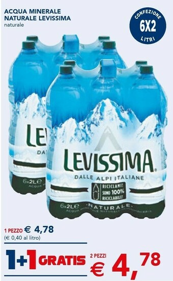 Esselunga Levissima Acqua Minerale Naturale offerta