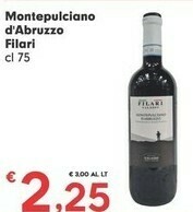Eurospar Filari Montepulciano D'abruzzo offerta
