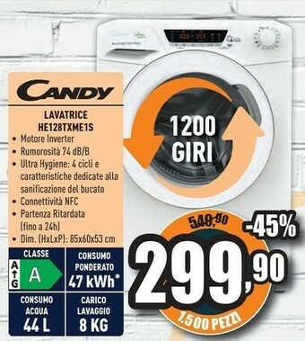 Unieuro Candy HE128TXME1S offerta