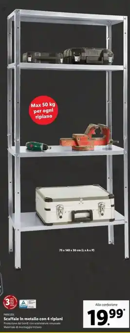 Lidl Scaffale in metallo con 4 ripiano offerta