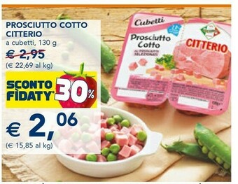 Citterio Prosciutto Cotto A Cubetti 130 G