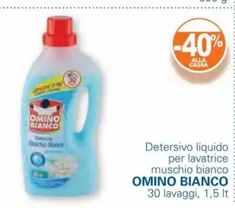 Unes Omino Bianco Detersivo liquido per lavatrice muschio bianco 30 lavaggi, 1,5 lt offerta