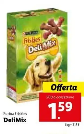 Lidl Delimix Purina Friskies 500g offerta