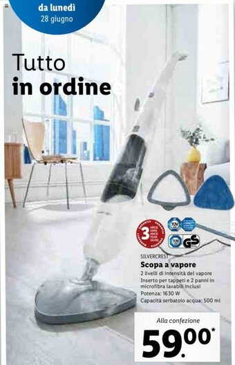 Lidl Scopa a vapore offerta
