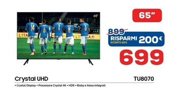 Euronics Samsung Crystal UHD TU8070 offerta