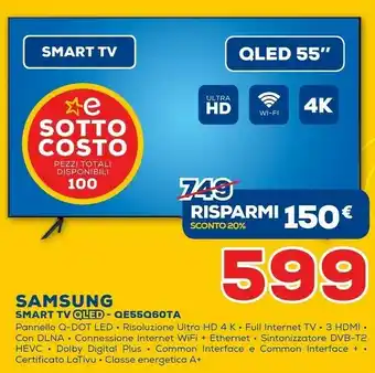 Euronics Samsung Smart TV QLED - QE55Q60TA offerta