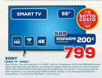Euronics Sony Smart TV - 55X81J offerta