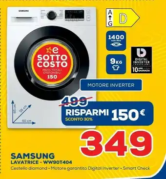 Euronics Samsung Lavatrice - WW90T404 offerta