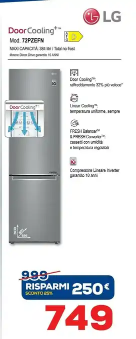 Euronics LG Frigorifero 72PZEFN offerta