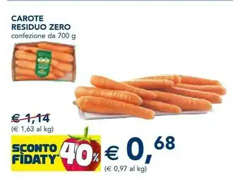 Esselunga Carote Residuo Zero offerta