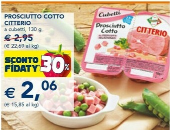 Esselunga Citterio Prosciutto Cotto A Cubetti 130 G offerta