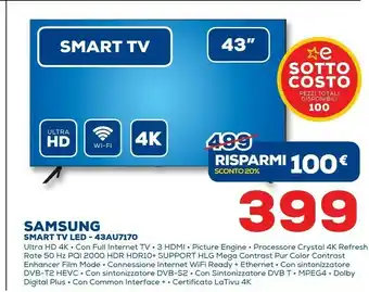 Euronics Samsung Smart TV LED 43AU7170 offerta