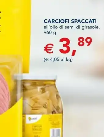 Esselunga Smart Carciofi Spaccati All'olio Di Semi Di Girasole 960 G offerta