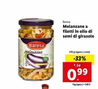 Lidl Melanzane a filetti in olio di semi di girasole offerta