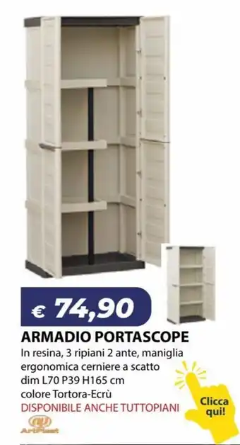 ArtPlast Armadio Portascope L70 P39 H165 cm