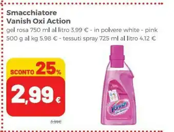 Coop Vanish Smacchiatore Oxi Action Gel Rosa 750 Ml offerta