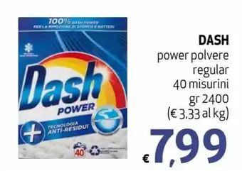 Spak Supermercati Dash Power polvere regular 40 misurini 2400 gr offerta